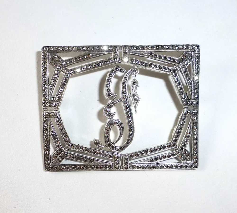 Sparkling Art Deco Sterling Silver & Marcasite In… - image 8