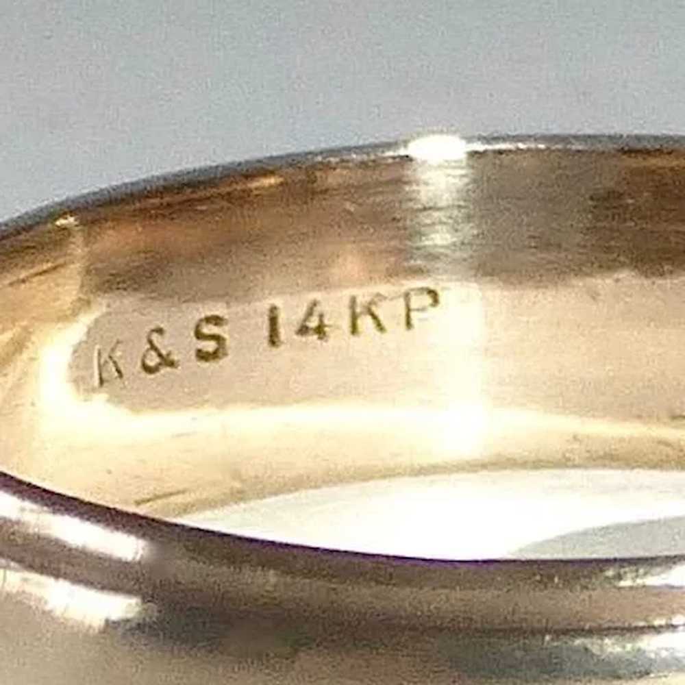 14k Yellow Gold Band Ring - image 7