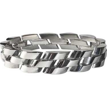 Mexican Sterling Chunky Sculptural Bracelet - image 1