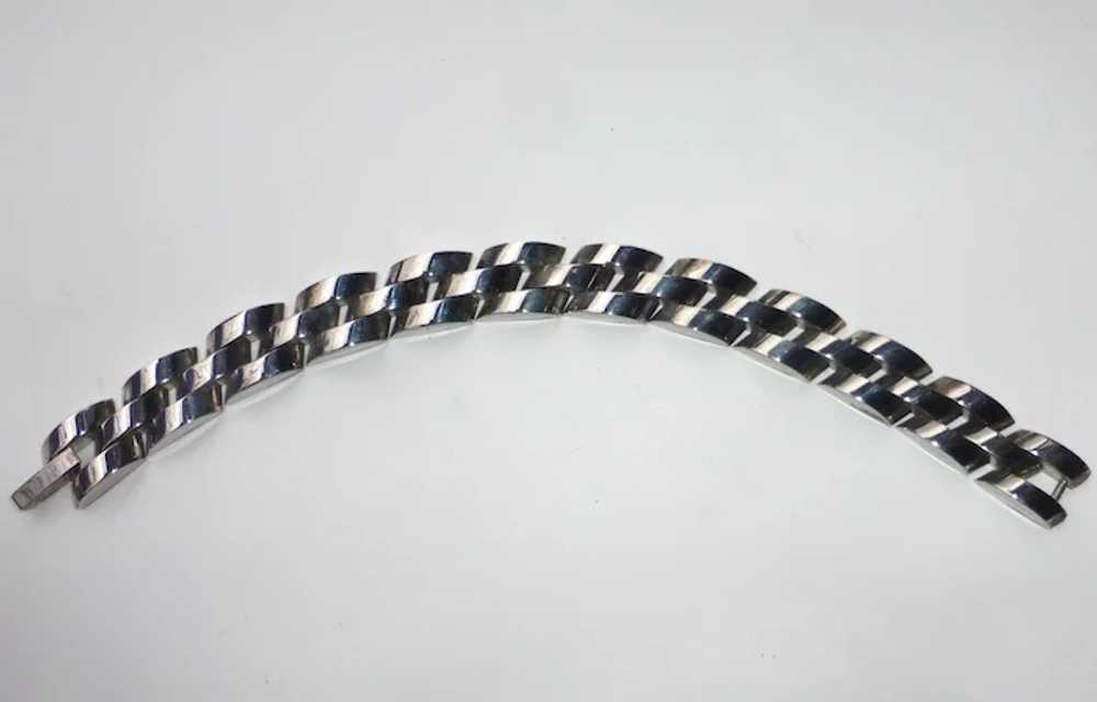 Mexican Sterling Chunky Sculptural Bracelet - image 4