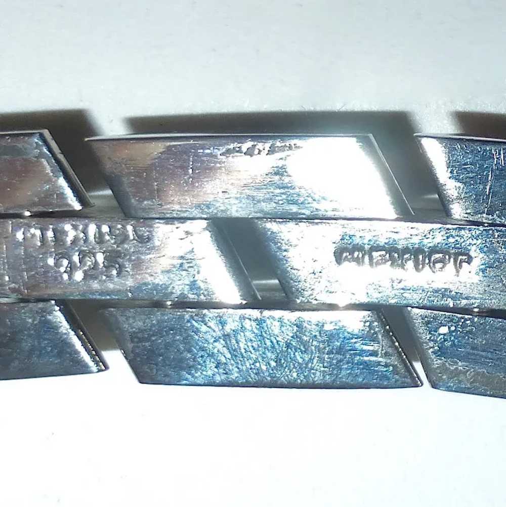 Mexican Sterling Chunky Sculptural Bracelet - image 7