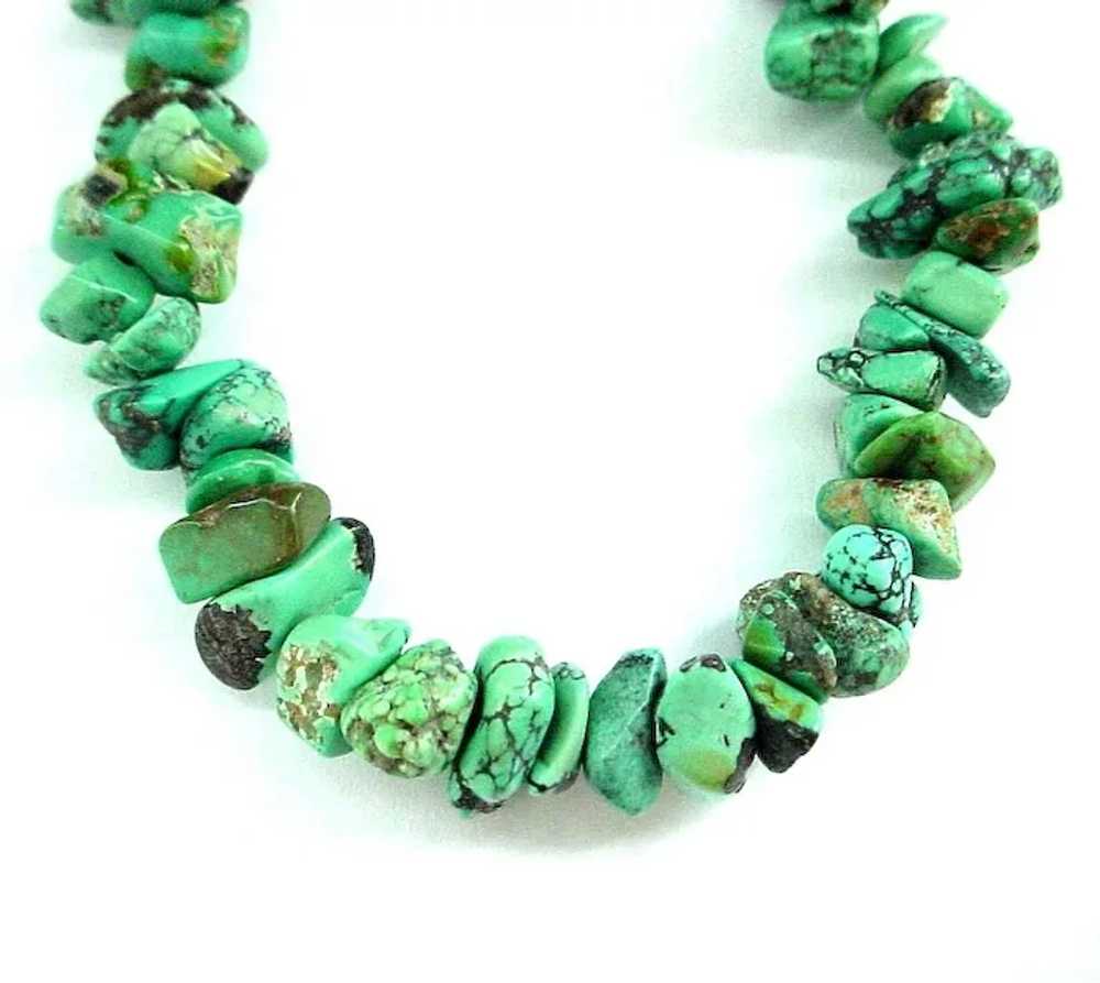 16 1/2" Turquoise Nugget Necklace - image 2