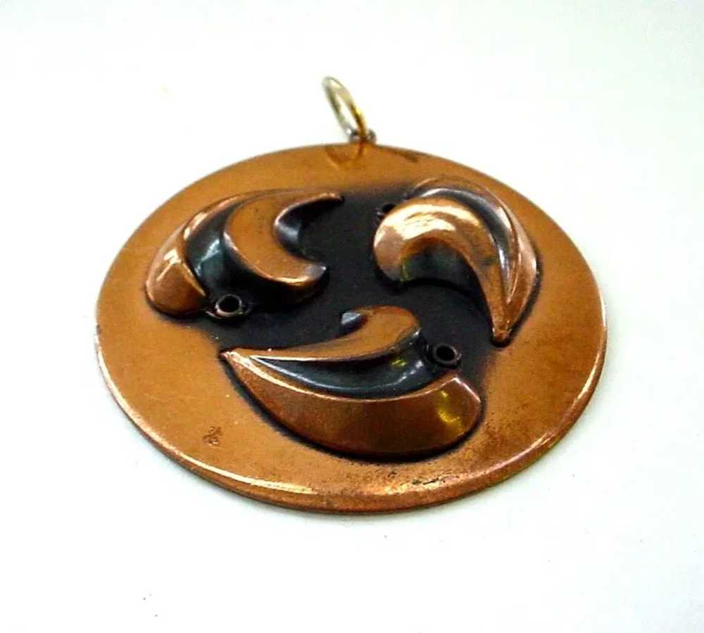 Large Vintage Rebajes Copper Pendant - image 2