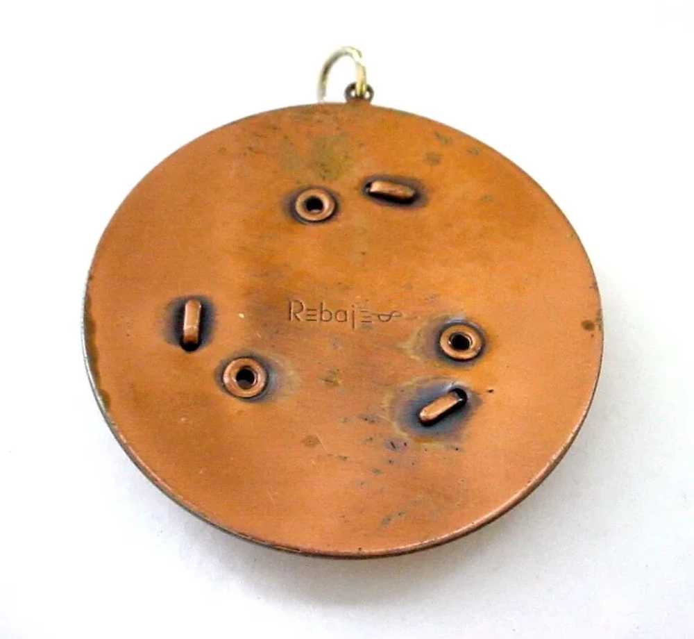 Large Vintage Rebajes Copper Pendant - image 3