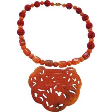 Beautiful Array of Red to Rust Beads Plus Bonus L… - image 1