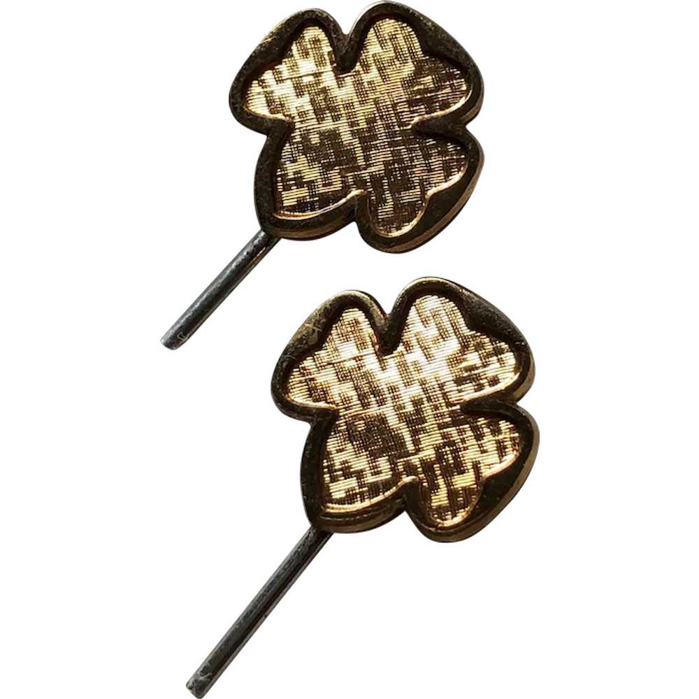 Pair of Girl Scout Trefoil Hat Pins with the Orig… - image 1