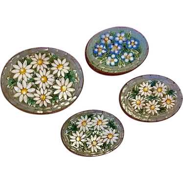 Four Unmounted Italian Mosaics with Flowers - image 1