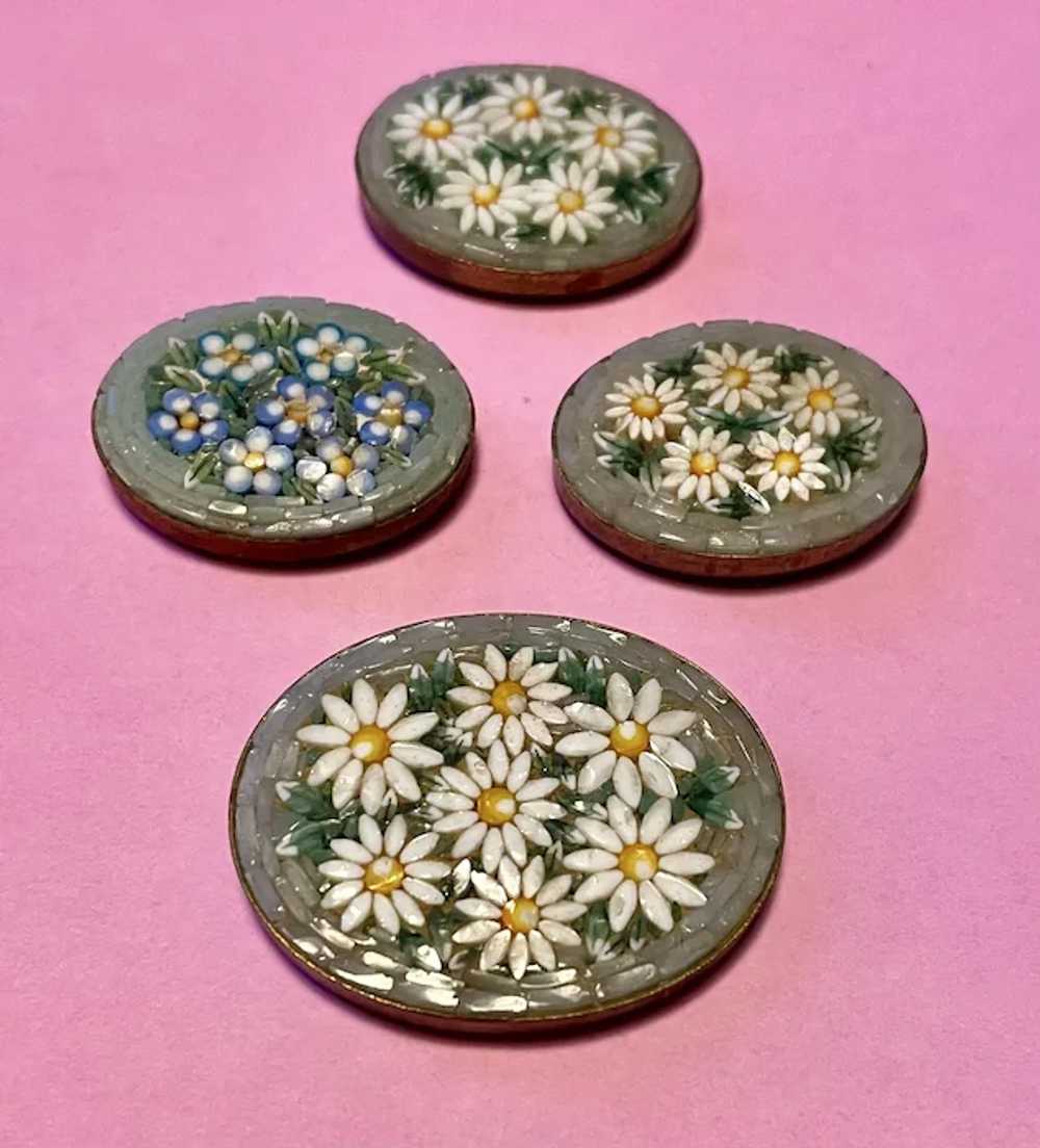 Four Unmounted Italian Mosaics with Flowers - image 2