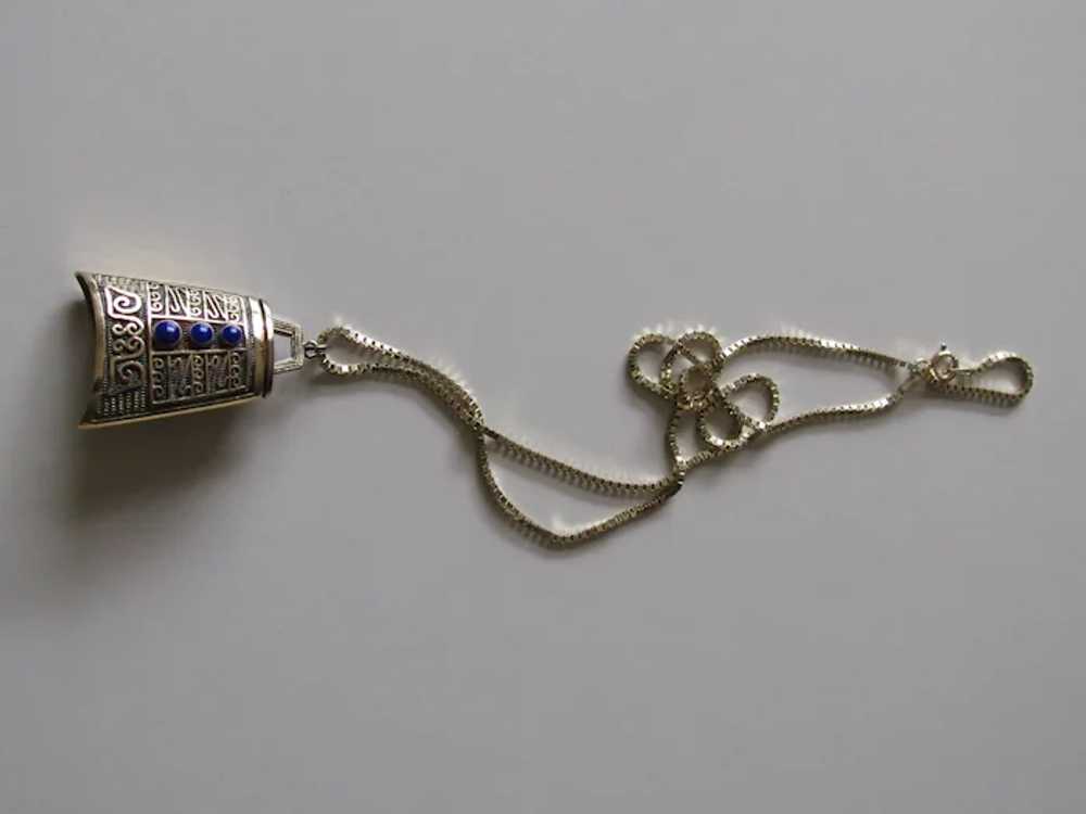 Antique Chinese Gilded Silver Vinaigrette Necklace - image 2