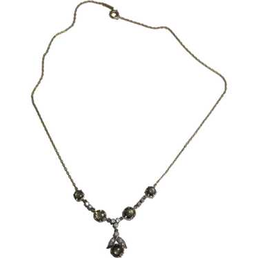 Victorian 14K Natural Black Star Sapphire Necklace