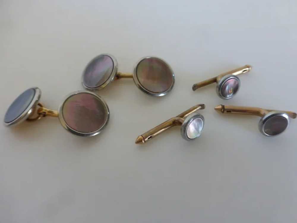 LARTER & SONS Cufflinks and Studs Set Rolled Gold… - image 2