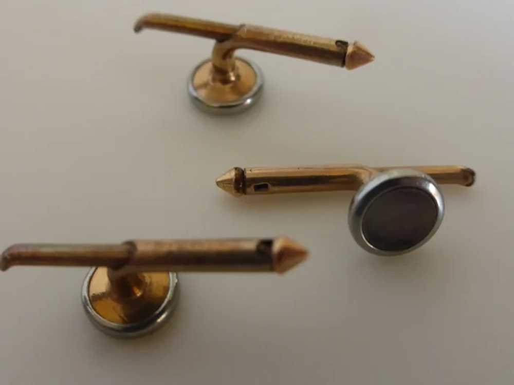 LARTER & SONS Cufflinks and Studs Set Rolled Gold… - image 5
