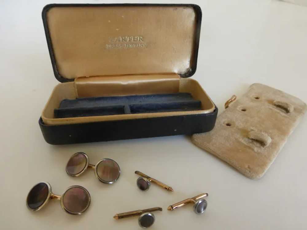 LARTER & SONS Cufflinks and Studs Set Rolled Gold… - image 6