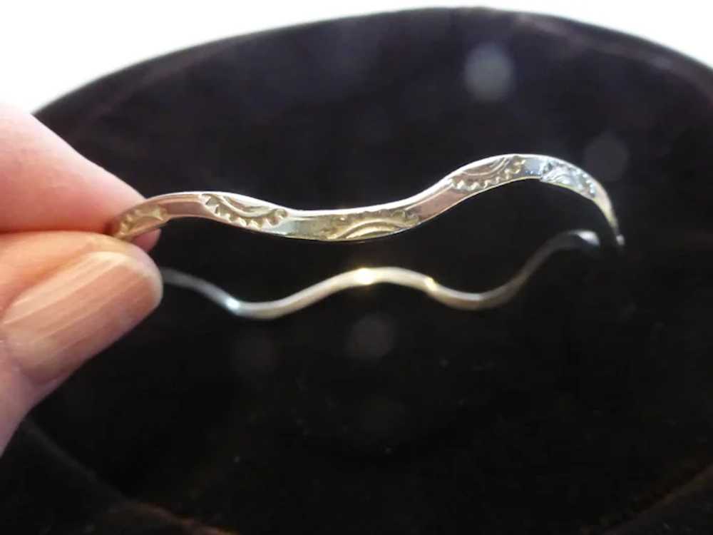 Vintage Sterling Silver Wavy Stamped Rattlesnake … - image 4