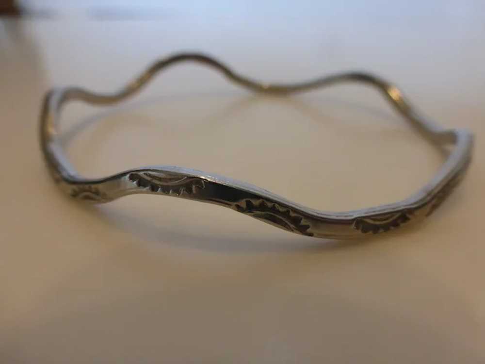 Vintage Sterling Silver Wavy Stamped Rattlesnake … - image 6
