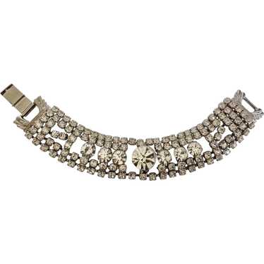 Rhinestone Diamante Crystal Bracelet Art Deco Sty… - image 1