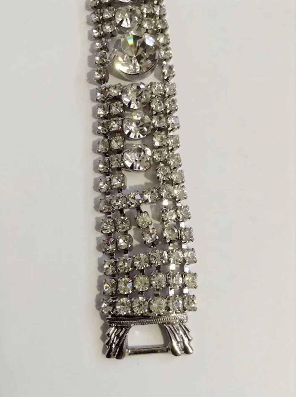 Rhinestone Diamante Crystal Bracelet Art Deco Sty… - image 4
