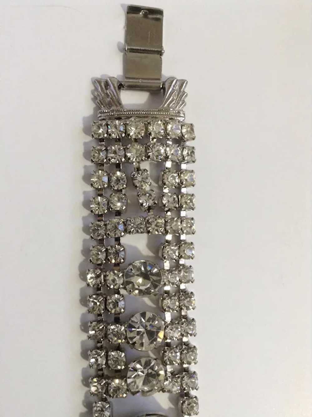Rhinestone Diamante Crystal Bracelet Art Deco Sty… - image 5