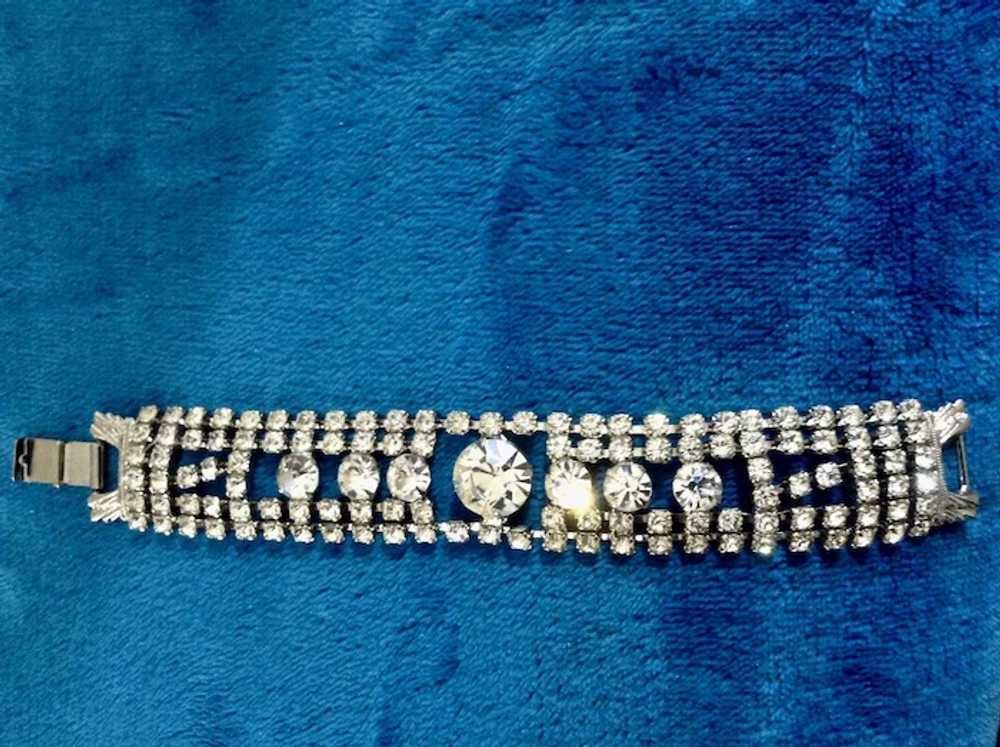Rhinestone Diamante Crystal Bracelet Art Deco Sty… - image 6