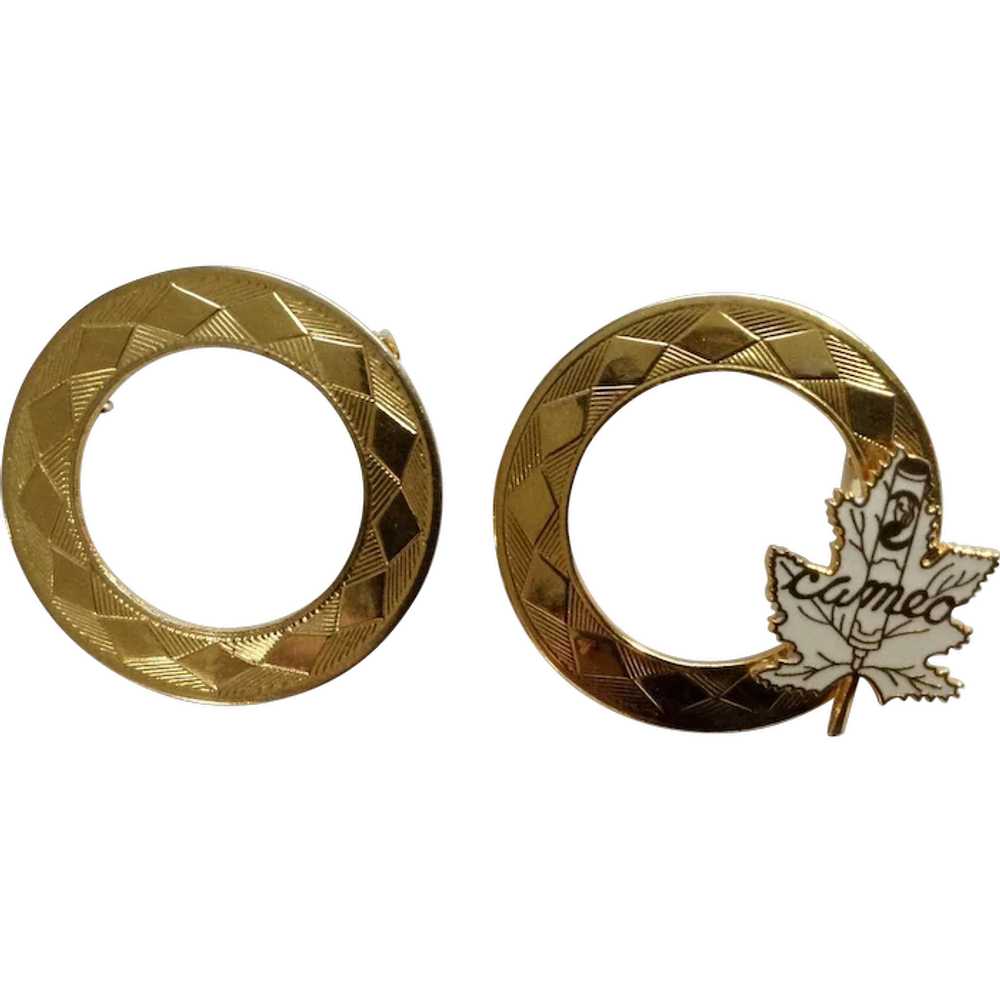 Matching Gold-Tone Textured Loop Circles One Has … - image 1