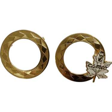 Matching Gold-Tone Textured Loop Circles One Has … - image 1