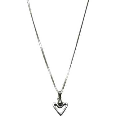 Sterling Silver Heart Pendant Necklace - image 1