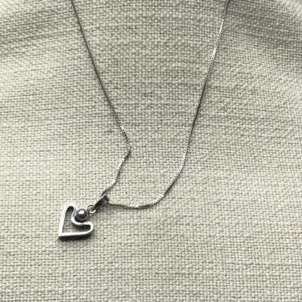 Sterling Silver Heart Pendant Necklace - image 2