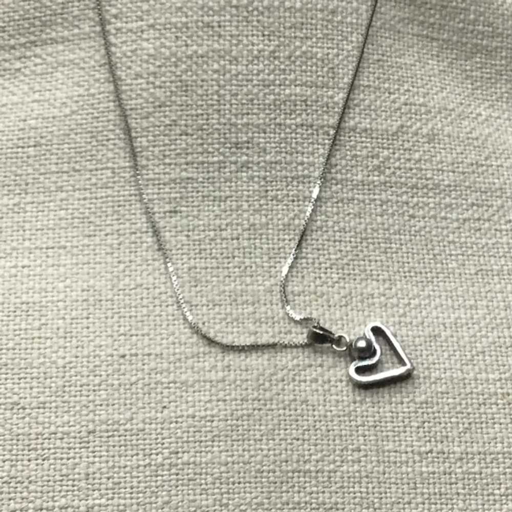 Sterling Silver Heart Pendant Necklace - image 3