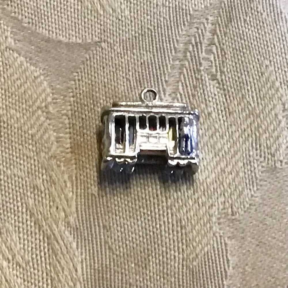 Sterling Silver Trolley  Or Street Car Charm - image 2