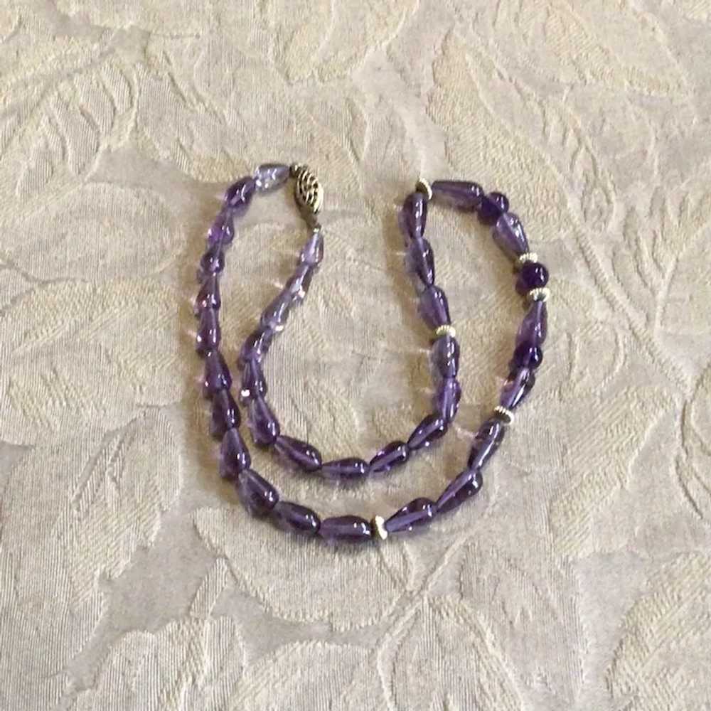 Gold Filled Amethyst Glass Bead Necklace - image 2