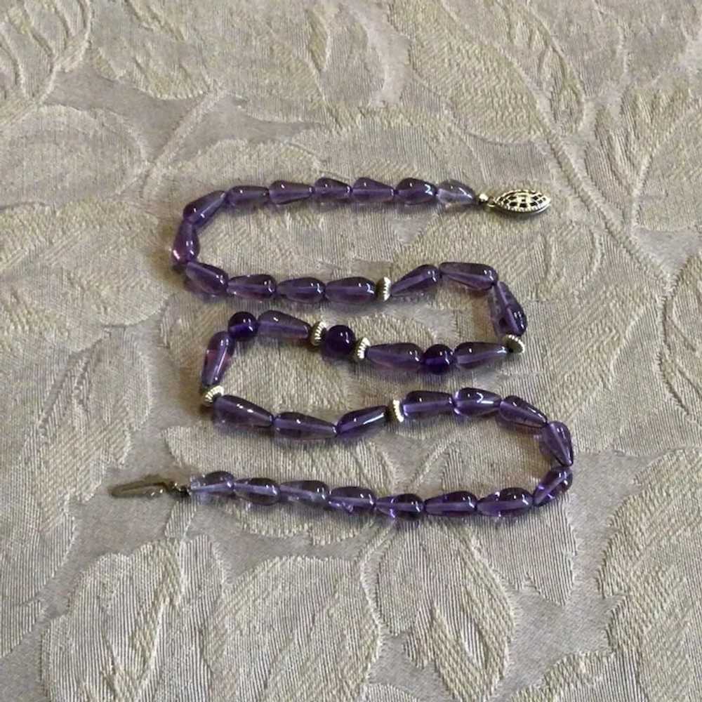 Gold Filled Amethyst Glass Bead Necklace - image 3