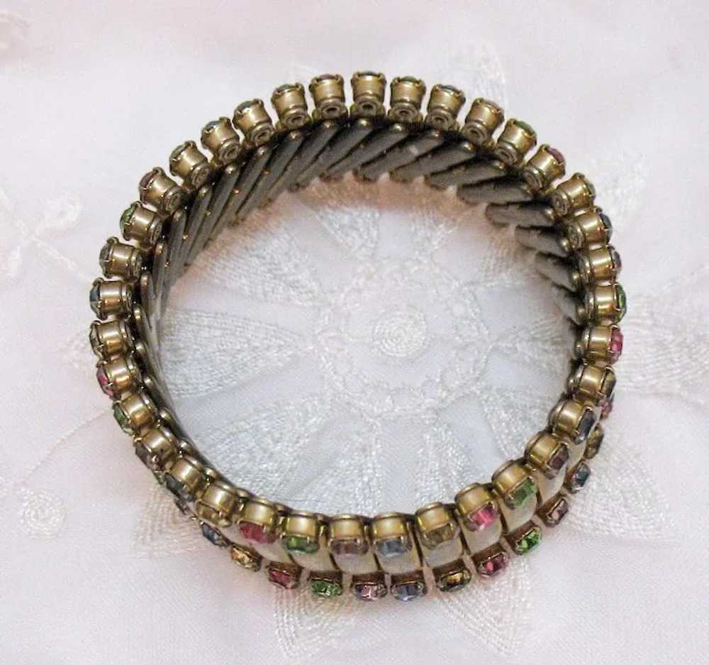 Signed Trinidad Vintage Pastel Rhinestone Expansi… - image 5