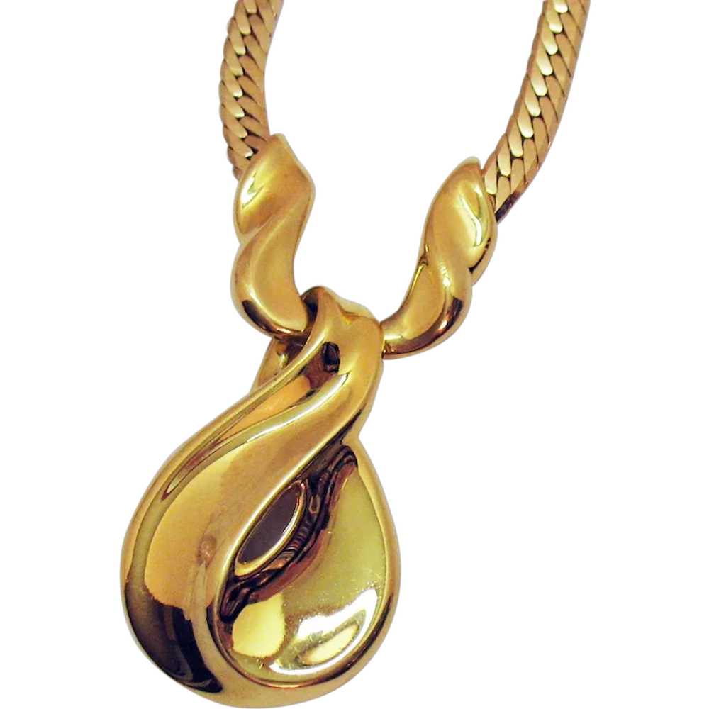 Vintage Signed Napier Golden Slide Chain Necklace - image 1