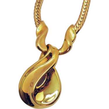 Vintage Signed Napier Golden Slide Chain Necklace - image 1