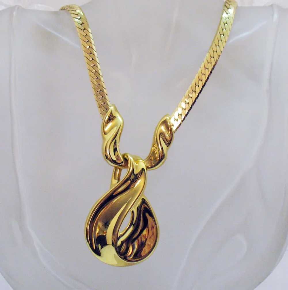 Vintage Signed Napier Golden Slide Chain Necklace - image 2