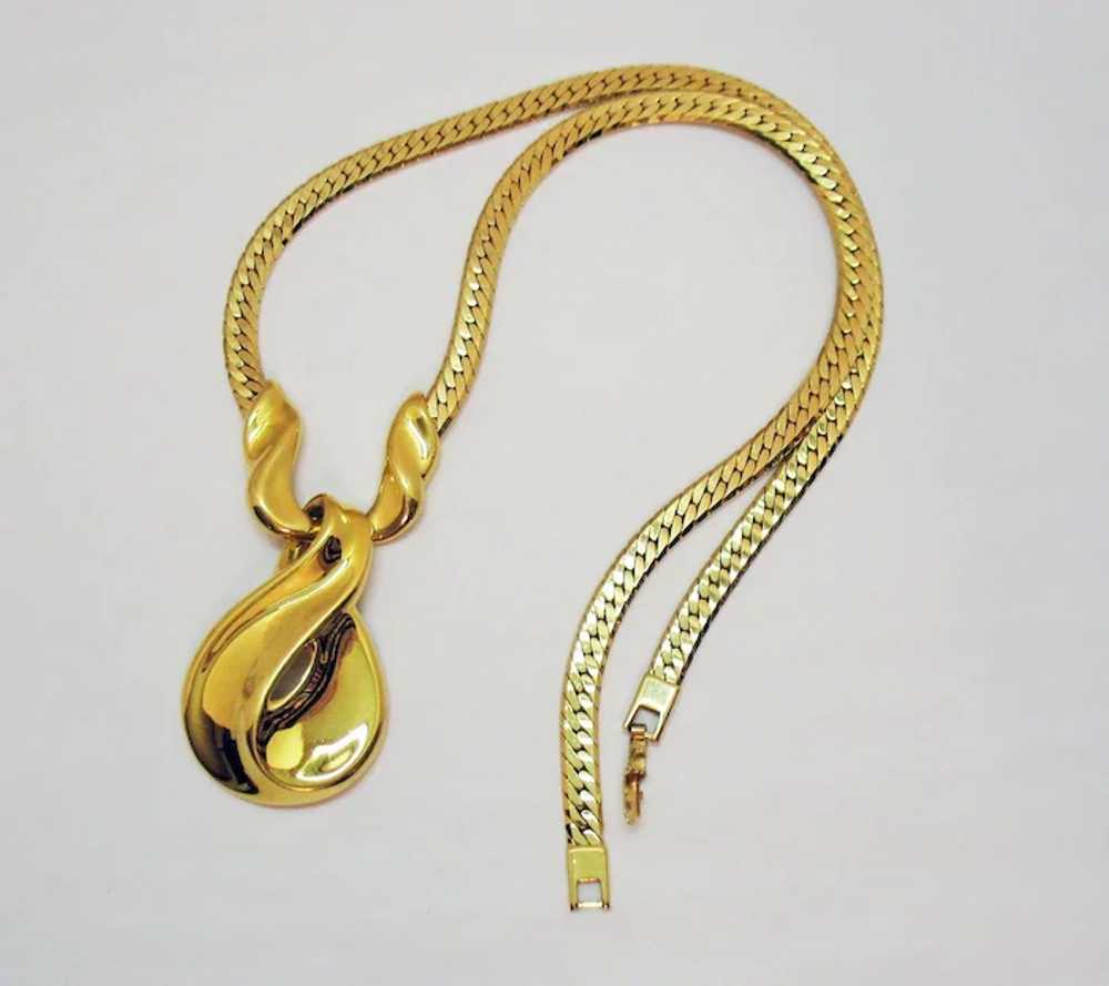 Vintage Signed Napier Golden Slide Chain Necklace - image 3