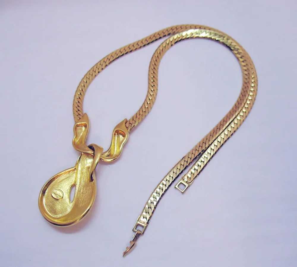 Vintage Signed Napier Golden Slide Chain Necklace - image 4