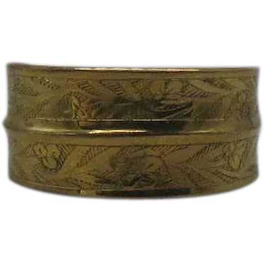 Fabulous Solid Brass Etched Vintage Wide Cuff Brac