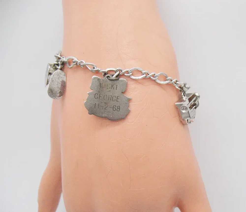 Vintage Sterling Silver 5 Charm 925 Charm Bracelet - image 3