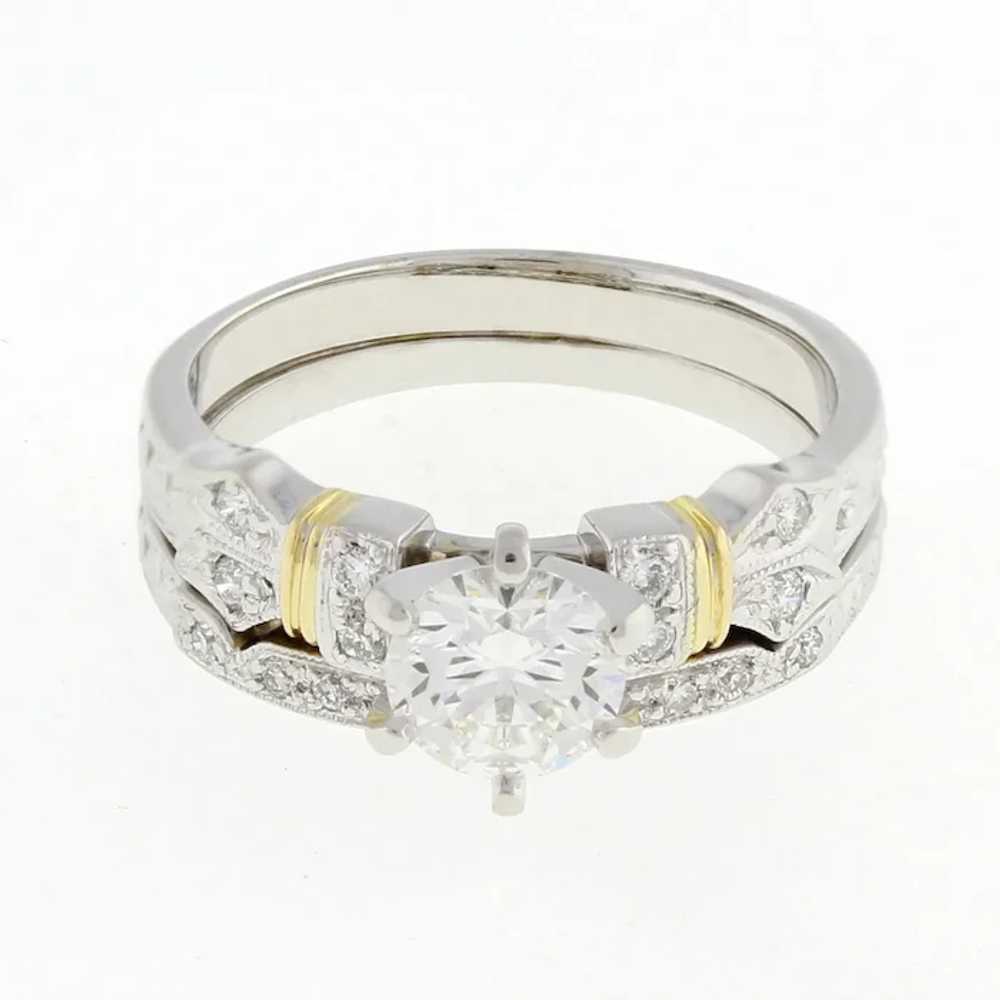 Estate Diamond Solitaire Accent Engagement Ring S… - image 3