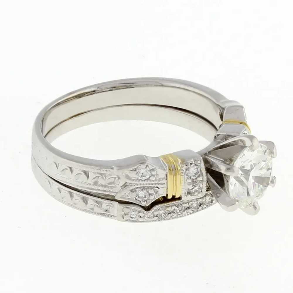 Estate Diamond Solitaire Accent Engagement Ring S… - image 5