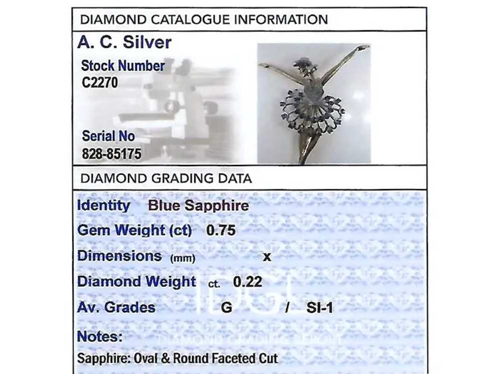 Vintage 0.75Cttw Sapphire and 0.22Cttw Diamond 18… - image 8