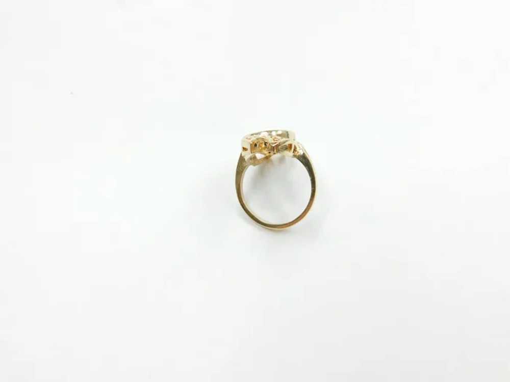 Jade 2.46 Carat Filigree Bypass Ring 14k Gold - image 5