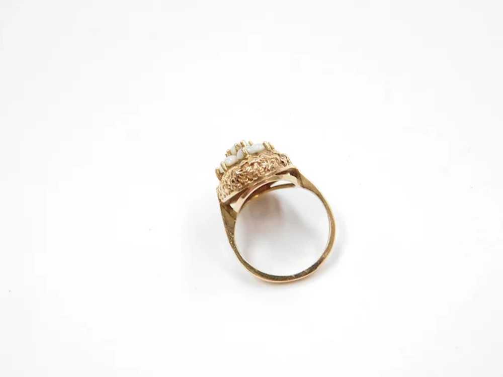 14k Gold Opal Cluster Ring - image 4