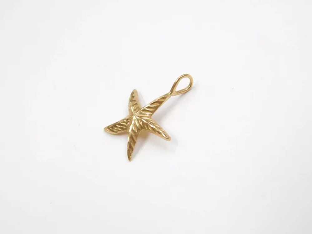 14k Gold Starfish Charm / Pendant - image 2