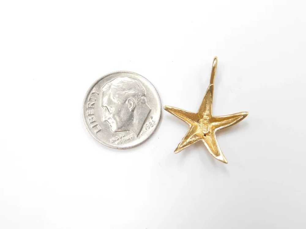 14k Gold Starfish Charm / Pendant - image 3