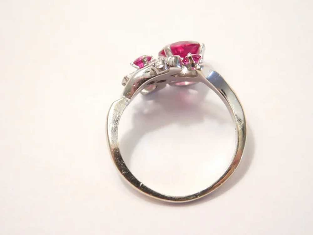 Vintage Created Ruby and White Spinel 2.15 ctw Ri… - image 5