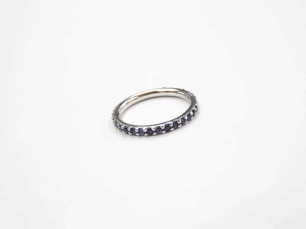 Sapphire .66 ctw Eternity Band Ring 14k White Gol… - image 2