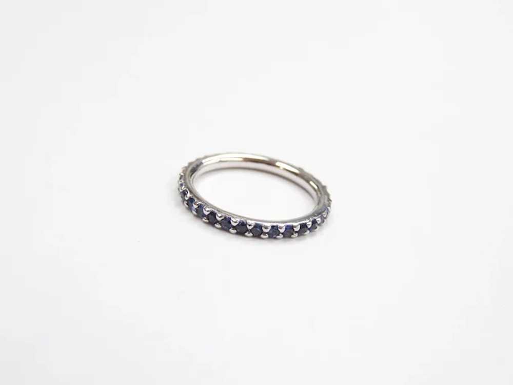 Sapphire .66 ctw Eternity Band Ring 14k White Gol… - image 3