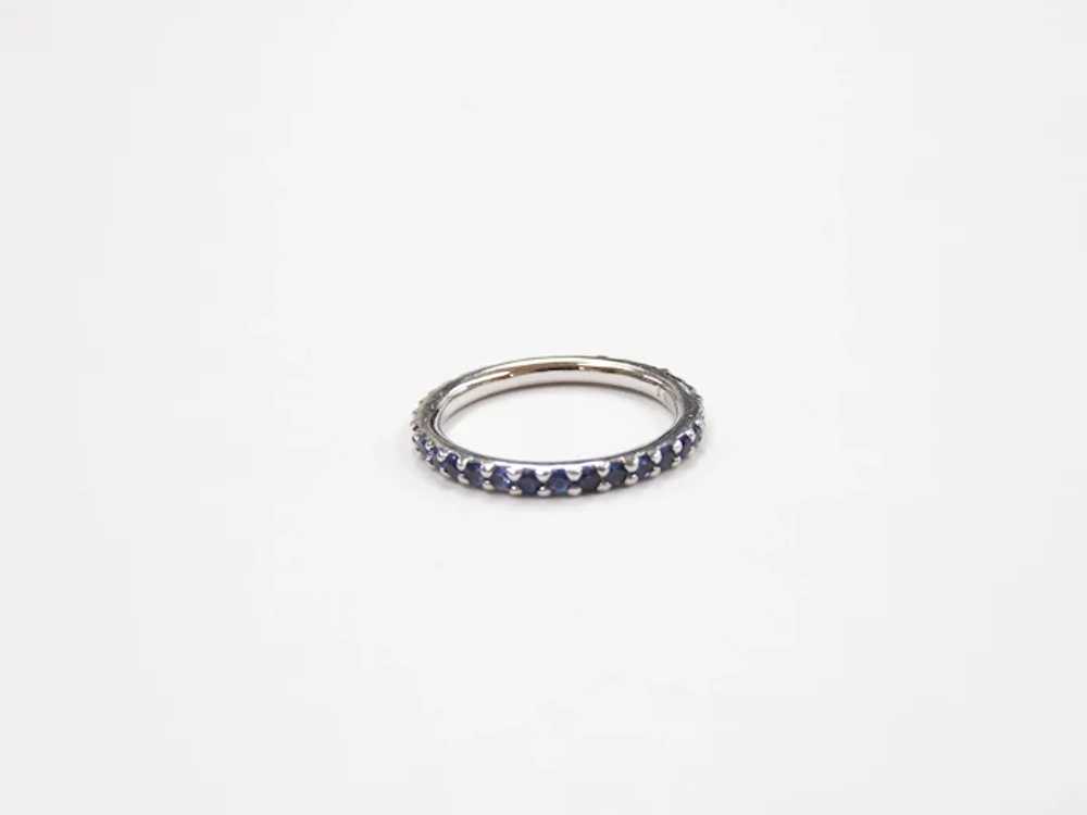 Sapphire .66 ctw Eternity Band Ring 14k White Gol… - image 4